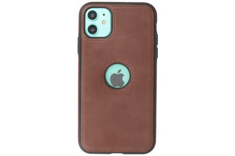 BAOHU BAOHU - Lederen Hoesje Backcover - Geschikt voor iPhone 11 - Mocca