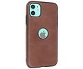 BAOHU BAOHU - Lederen Hoesje Backcover - Geschikt voor iPhone 11 - Mocca