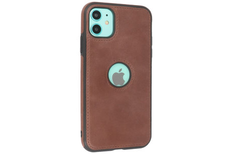 BAOHU BAOHU - Lederen Hoesje Backcover - Geschikt voor iPhone 11 - Mocca