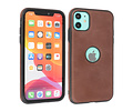 BAOHU BAOHU - Lederen Hoesje Backcover - Geschikt voor iPhone 11 - Mocca