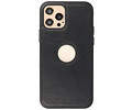 BAOHU - Lederen Hoesje Backcover - Geschikt voor iPhone 12 - iPhone 12 Pro - Zwart