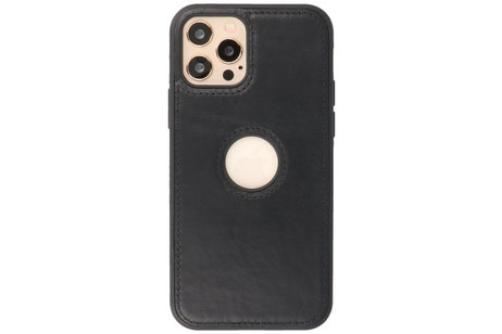 BAOHU - Lederen Hoesje Backcover - Geschikt voor iPhone 12 - iPhone 12 Pro - Zwart