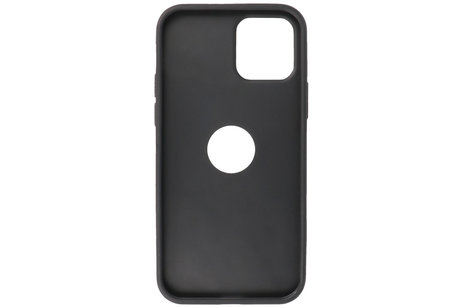 BAOHU - Lederen Hoesje Backcover - Geschikt voor iPhone 12 - iPhone 12 Pro - Zwart