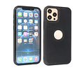 BAOHU BAOHU - Lederen Hoesje Backcover - Geschikt voor iPhone 12 - iPhone 12 Pro - Zwart
