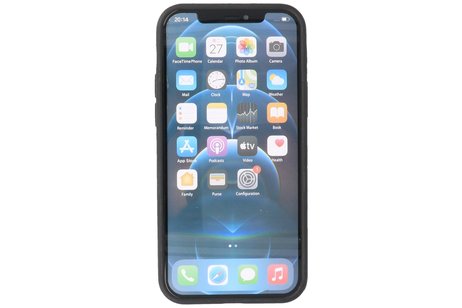 BAOHU - Lederen Hoesje Backcover - Geschikt voor iPhone 12 - iPhone 12 Pro - Navy