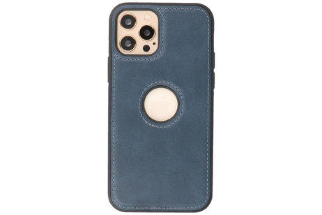 BAOHU - Lederen Hoesje Backcover - Geschikt voor iPhone 12 - iPhone 12 Pro - Navy