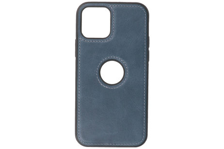 BAOHU - Lederen Hoesje Backcover - Geschikt voor iPhone 12 - iPhone 12 Pro - Navy