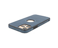 BAOHU BAOHU - Lederen Hoesje Backcover - Geschikt voor iPhone 12 - iPhone 12 Pro - Navy