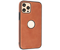 BAOHU - Lederen Hoesje Backcover - Geschikt voor iPhone 12 - iPhone 12 Pro - Cognac