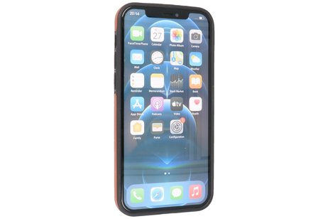 BAOHU - Lederen Hoesje Backcover - Geschikt voor iPhone 12 - iPhone 12 Pro - Cognac