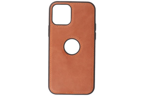 BAOHU - Lederen Hoesje Backcover - Geschikt voor iPhone 12 - iPhone 12 Pro - Cognac