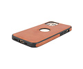 BAOHU - Lederen Hoesje Backcover - Geschikt voor iPhone 12 - iPhone 12 Pro - Cognac