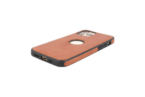 BAOHU BAOHU - Lederen Hoesje Backcover - Geschikt voor iPhone 12 - iPhone 12 Pro - Cognac