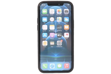 BAOHU BAOHU - Lederen Hoesje Backcover - Geschikt voor iPhone 12 - iPhone 12 Pro - Mocca