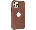 BAOHU - Lederen Hoesje Backcover - Geschikt voor iPhone 12 - iPhone 12 Pro - Mocca