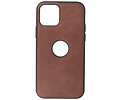 BAOHU BAOHU - Lederen Hoesje Backcover - Geschikt voor iPhone 12 - iPhone 12 Pro - Mocca