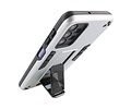 BAOHU Hoesje met Magnetic Stand Hard Case Geschikt voor de Samsung Galaxy A32 5G - Stand Shockproof Telefoonhoesje - Grip Stand Back Cover - Zilver