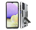 Stand Shockproof Telefoonhoesje - Magnetic Stand Hard Case - Grip Stand Back Cover - Backcover Hoesje voor Samsung Galaxy A32 5G - Zilver