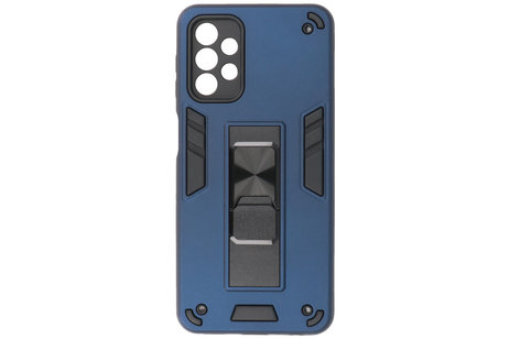 BAOHU Hoesje met Magnetic Stand Hard Case Geschikt voor de Samsung Galaxy A32 5G - Stand Shockproof Telefoonhoesje - Grip Stand Back Cover - Navy