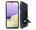 Stand Shockproof Telefoonhoesje - Magnetic Stand Hard Case - Grip Stand Back Cover - Backcover Hoesje voor Samsung Galaxy A32 5G - Navy