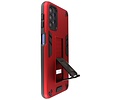 Stand Shockproof Telefoonhoesje - Magnetic Stand Hard Case - Grip Stand Back Cover - Backcover Hoesje voor Samsung Galaxy A32 5G - Rood