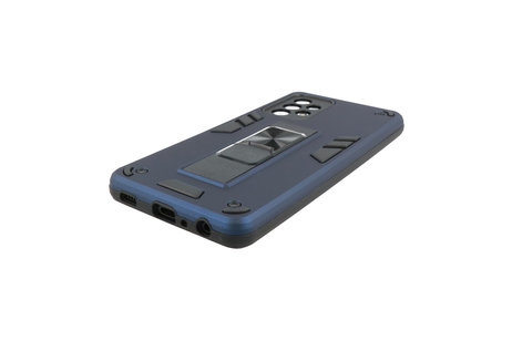 BAOHU Hoesje met Magnetic Stand Hard Case Geschikt voor de Samsung Galaxy A32 5G - Stand Shockproof Telefoonhoesje - Grip Stand Back Cover - Navy