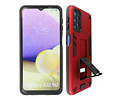 Stand Shockproof Telefoonhoesje - Magnetic Stand Hard Case - Grip Stand Back Cover - Backcover Hoesje voor Samsung Galaxy A32 5G - Rood