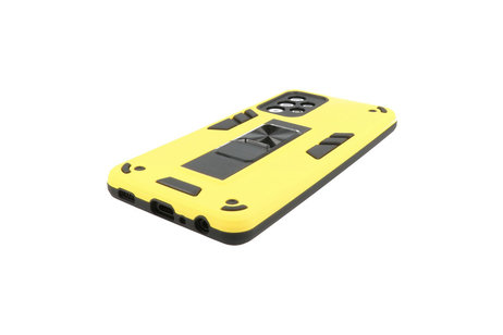 BAOHU Hoesje met Magnetic Stand Hard Case Geschikt voor de Samsung Galaxy A32 5G - Stand Shockproof Telefoonhoesje - Grip Stand Back Cover - Geel