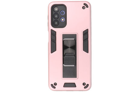 Stand Shockproof Telefoonhoesje - Magnetic Stand Hard Case - Grip Stand Back Cover - Backcover Hoesje voor Samsung Galaxy A32 5G - Roze