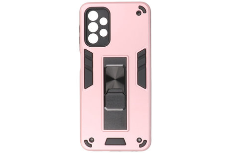 Stand Shockproof Telefoonhoesje - Magnetic Stand Hard Case - Grip Stand Back Cover - Backcover Hoesje voor Samsung Galaxy A32 5G - Roze