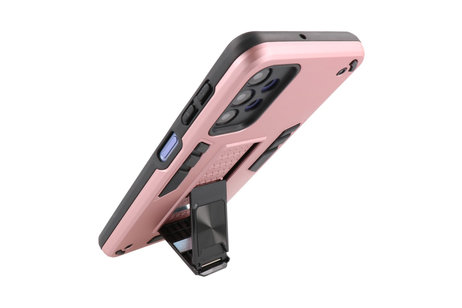 Stand Shockproof Telefoonhoesje - Magnetic Stand Hard Case - Grip Stand Back Cover - Backcover Hoesje voor Samsung Galaxy A32 5G - Roze