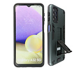 Stand Shockproof Telefoonhoesje - Magnetic Stand Hard Case - Grip Stand Back Cover - Backcover Hoesje voor Samsung Galaxy A32 5G - Donker Groen