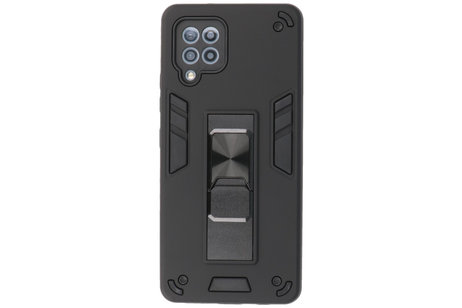 BAOHU Hoesje met Magnetic Stand Hard Case Geschikt voor de Samsung Galaxy A42 5G - Stand Shockproof Telefoonhoesje - Grip Stand Back Cover - Zwart