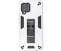 BAOHU Hoesje met Magnetic Stand Hard Case Geschikt voor de Samsung Galaxy A42 5G - Stand Shockproof Telefoonhoesje - Grip Stand Back Cover - Zilver