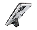 BAOHU Hoesje met Magnetic Stand Hard Case Geschikt voor de Samsung Galaxy A42 5G - Stand Shockproof Telefoonhoesje - Grip Stand Back Cover - Zilver