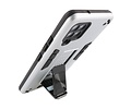 Stand Shockproof Telefoonhoesje - Magnetic Stand Hard Case - Grip Stand Back Cover - Backcover Hoesje voor Samsung Galaxy A42 5G - Zilver