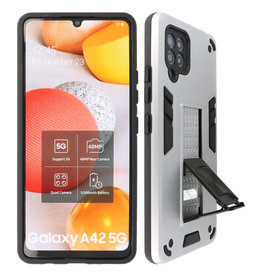 Stand Hardcase Backcover Samsung Galaxy A42 5G Zilver