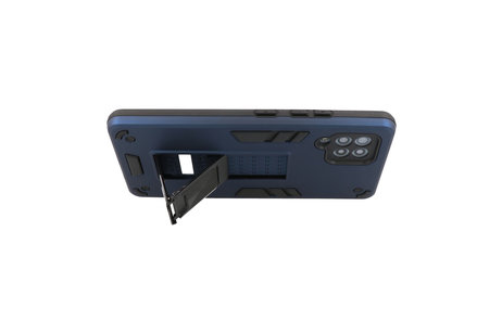 BAOHU Hoesje met Magnetic Stand Hard Case Geschikt voor de Samsung Galaxy A42 5G - Stand Shockproof Telefoonhoesje - Grip Stand Back Cover - Navy