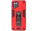 Stand Shockproof Telefoonhoesje - Magnetic Stand Hard Case - Grip Stand Back Cover - Backcover Hoesje voor Samsung Galaxy A42 5G - Rood