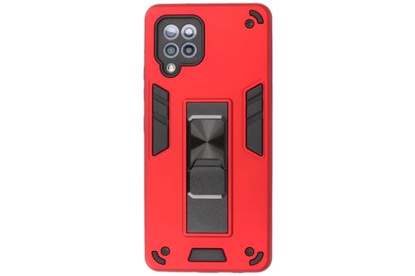 BAOHU Hoesje met Magnetic Stand Hard Case Geschikt voor de Samsung Galaxy A42 5G - Stand Shockproof Telefoonhoesje - Grip Stand Back Cover - Rood