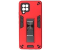 Stand Shockproof Telefoonhoesje - Magnetic Stand Hard Case - Grip Stand Back Cover - Backcover Hoesje voor Samsung Galaxy A42 5G - Rood