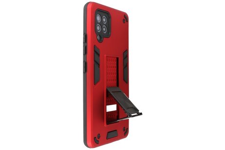 BAOHU Hoesje met Magnetic Stand Hard Case Geschikt voor de Samsung Galaxy A42 5G - Stand Shockproof Telefoonhoesje - Grip Stand Back Cover - Rood