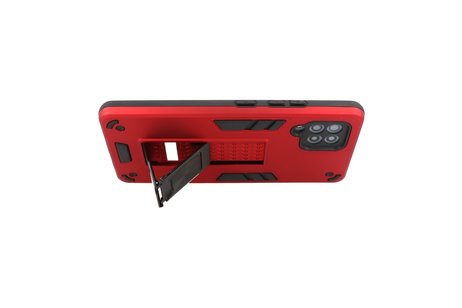 BAOHU Hoesje met Magnetic Stand Hard Case Geschikt voor de Samsung Galaxy A42 5G - Stand Shockproof Telefoonhoesje - Grip Stand Back Cover - Rood