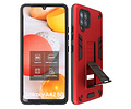 BAOHU Hoesje met Magnetic Stand Hard Case Geschikt voor de Samsung Galaxy A42 5G - Stand Shockproof Telefoonhoesje - Grip Stand Back Cover - Rood
