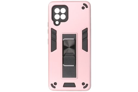 BAOHU Hoesje met Magnetic Stand Hard Case Geschikt voor de Samsung Galaxy A42 5G - Stand Shockproof Telefoonhoesje - Grip Stand Back Cover - Roze
