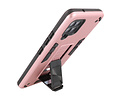 Stand Shockproof Telefoonhoesje - Magnetic Stand Hard Case - Grip Stand Back Cover - Backcover Hoesje voor Samsung Galaxy A42 5G - Roze