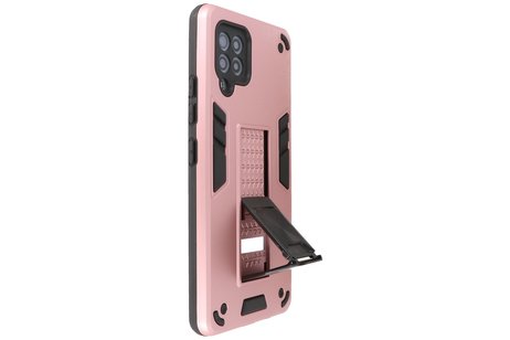 BAOHU Hoesje met Magnetic Stand Hard Case Geschikt voor de Samsung Galaxy A42 5G - Stand Shockproof Telefoonhoesje - Grip Stand Back Cover - Roze