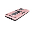 Stand Shockproof Telefoonhoesje - Magnetic Stand Hard Case - Grip Stand Back Cover - Backcover Hoesje voor Samsung Galaxy A42 5G - Roze