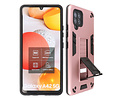 Stand Shockproof Telefoonhoesje - Magnetic Stand Hard Case - Grip Stand Back Cover - Backcover Hoesje voor Samsung Galaxy A42 5G - Roze