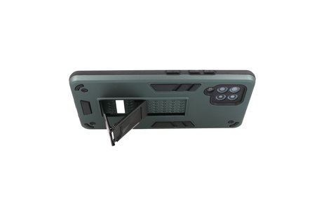 BAOHU Hoesje met Magnetic Stand Hard Case Geschikt voor de Samsung Galaxy A42 5G - Stand Shockproof Telefoonhoesje - Grip Stand Back Cover - Donker Groen